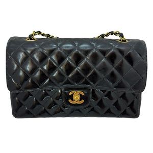 Auth Chanel Vintage Patent Classic Double Flap Bag Fair
